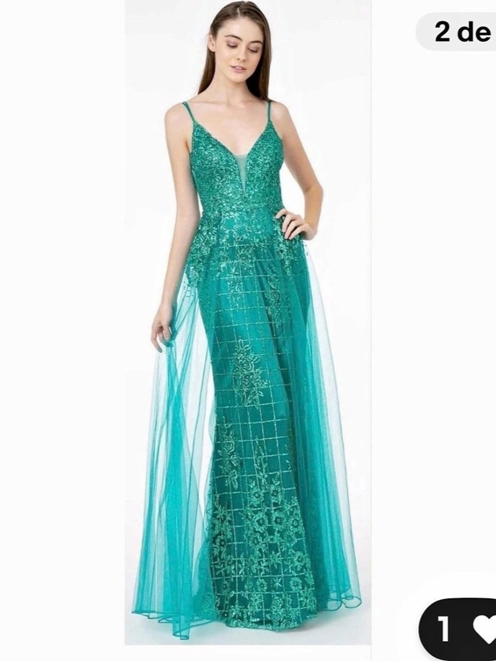 Elizabeth K Sequin Maxi Dress in Green Size Large NWT